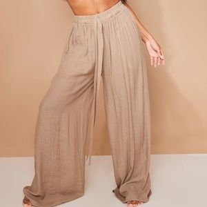 NWT Linen Palazzo Pants - Stone